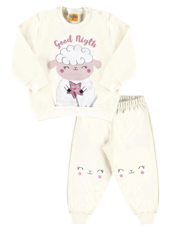 Pijama Infantil Feminino Off White