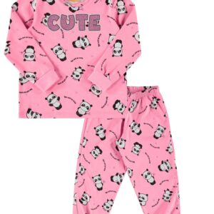 Pijama Infantil Rosa Neon