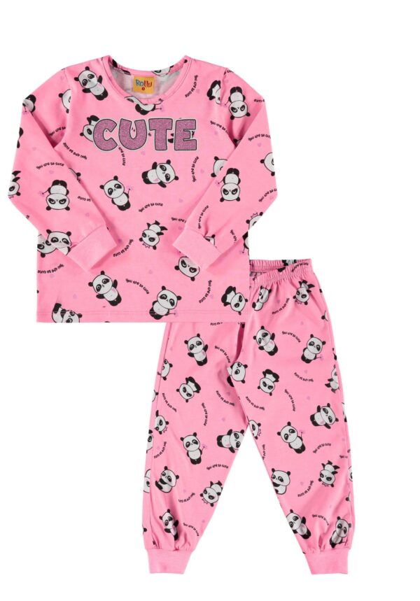 Pijama Infantil Rosa Neon