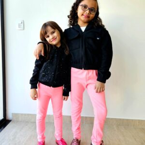 Legging Rosa com Glitter