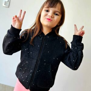 Jaqueta Stars em Moletom Preta