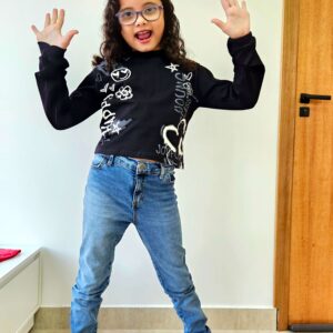 Blusa Manga Longa Preta Army